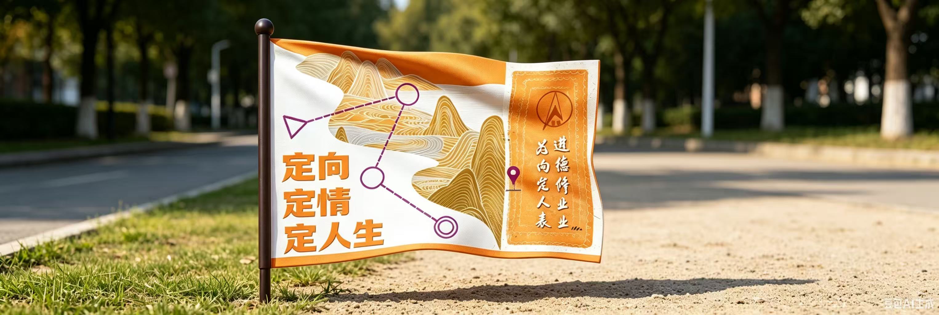 定向定情定人生主题旗帜